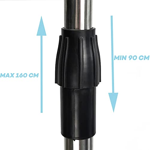 Retoo Kleiderständer, Doppel, Kleiderstange auf Rollen, mit ausziehbarer Garderobenständer, Unter Gestell für Mäntel, Röcke, Hemden, Pullover, Schwarz, Garderobenstange, Freistehender Kleiderbügel