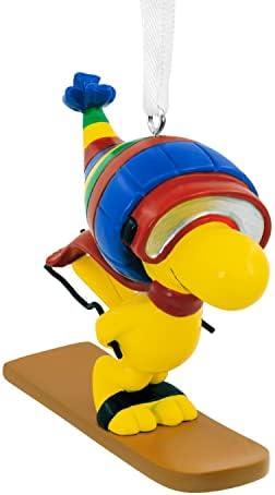 Hallmark Peanuts Snoopy Hugging Woodstock Christmas Ornament, 25574064, H 7cm by W 3.2cm by L 6.8cm, Multicoloured