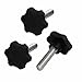 Tool parts M8 x 38mm Male Thread Plastic Star Head Screw Clamping Handle Knob Grip 3pcs