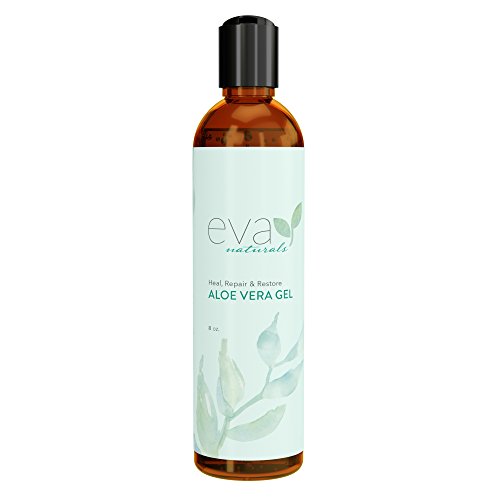 Eva Naturals Aloe Vera Gel (8 oz) - Soothing Formula Great for Skin Rashes, Bug Bites, Burns or as a Psoriasis Treatment - Eases Acne, Dry Skin and Dandruff - Moisturize Skin and Face