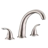 SUMERAIN Classic Roman Bathtub Faucet Brushed Nickel Tub Faucet 3 Hole 2 Handle, Valve Included