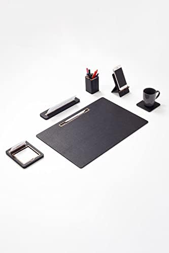 turgut office Alya Yatay Çıtalı Deri Sümen Takımı Siyah 6 Parça - Görsel 3