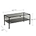 SEI Furniture Metal Terrarium Fish Display Coffee Table, Cocktail, Black/Silver Distressing