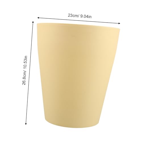 Caneca de basura rectangular de plástico amarillo miniatura 2