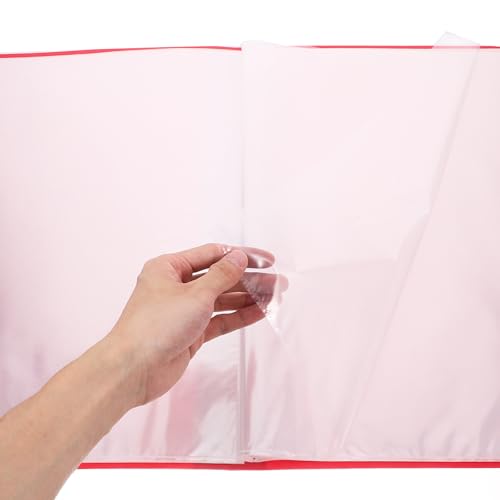 Rangement d'art avec pochette plastique PP et dossier A3 rouge