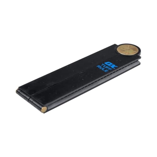 OX Pro Tuff Folding Rule Black, Carpenters Measuring Angle Finder ABS Plastic Ruler 600mm