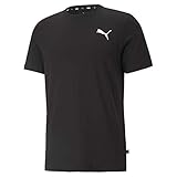 Normale Passform Puma Herren ESS S Logo Tee T-Shirt, Black-Cat, XXL