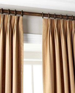 100% Linen Pinch Pleated Lined Window Curtain Panel Drape (Burlap, 27" W X 120" L)