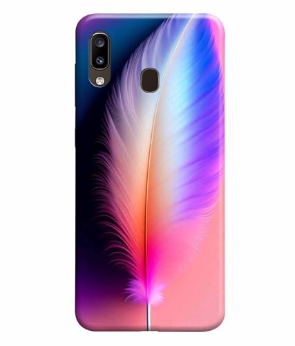 Image of Printed Hard Back Case Cover & Compatible for Samsung Galaxy M20 | Colourful Feather (Multicolor) - D1181