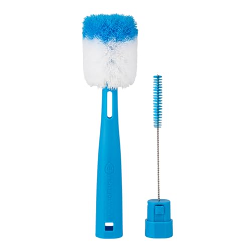 Image of ThermoFlask 2-in-1 Bottle Cleaning Brush - Durable Bottle Accessory - Long Handle - Includes Straw Brush - Lightweight with Easy-Grip Handle - Blue