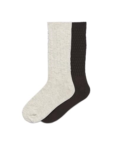 Image of HUE Women's Merino Wool Blend Crew Boot Breathable Natural Temperature Regulating Moisture Wicking Athletic Socks 2 Pair Pack