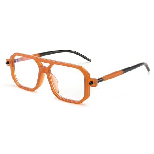 Image of FEISEDY Vintage Square Blue Light Blocking Reading Glasses Women Men B0090
