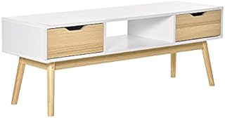 HOMCOM TV Stand Cabinet Unit for TVs up to 50 Inch with 2 Drawers and Storage Compartment Entertainment Console for Living Room