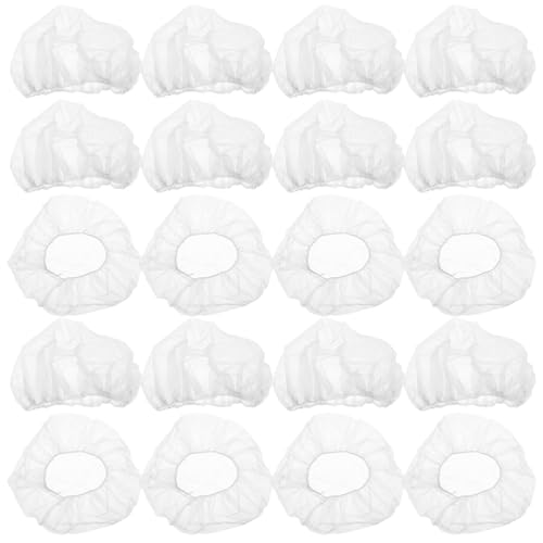 EXAOMBLE Gorros Desechables Ideales para Cocineros y Enfermeras Cabello Blancos de Tejido No Tejido Diseño Elástico y Transpirable Paquete de 50 Unidades