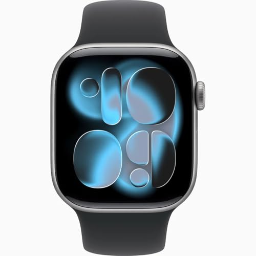 Image of Apple Watch Series 11 [GPS, 46mm] Space Gray Aluminum Case with Black Sport Band, M /L (Renewed)