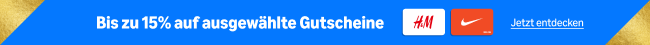 Bis zu 15% auf ausgewählte Gutscheine