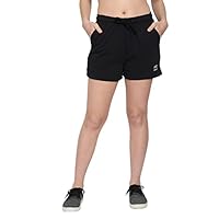 Unaone Black Soft Cotton Womens Cycling Plus Size Sports Shorts (UNRTSHORT1001_3XL)