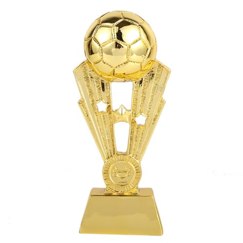 Trophée de football robuste en résine dorée pour décoration de bureau
