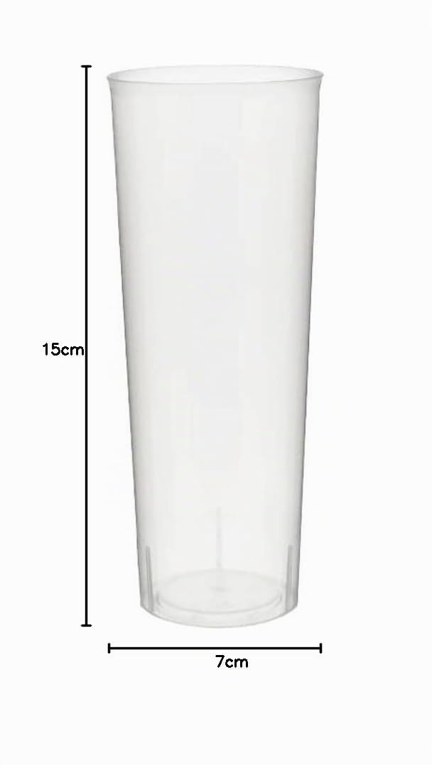 ACESA - Vasos de Tubo Plástico 300ml (500u) | Vasos para Fiestas y Eventos | Reutilizables y Ecológicos | Plástico Duro y Duradero