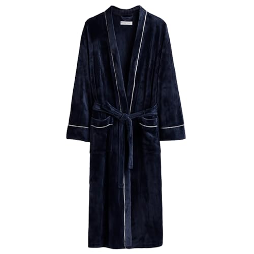 Roupão Banho Flannel Golden Adulto Unissex Toque Macio Microfibra Appel Home (BR, Alfa, GG, Regular, Regular, Azul Marinho)