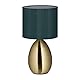 Relaxdays Nachttischlampe Touch dimmbar, moderne Touch Lampe, 3 Stufen, E14, Tischlampe mit Kabel, 33,5 x 18 cm, messing