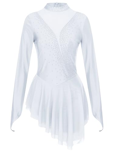 Doomiva Damen Eiskunstlauf Kleid Langarm...