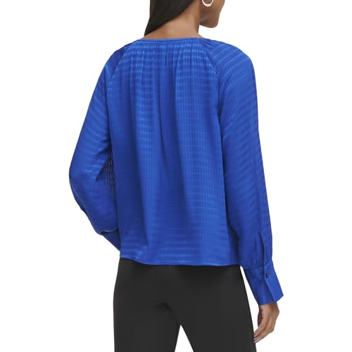 Image of Calvin Klein Womens V Neck Long Sleeve Blouse