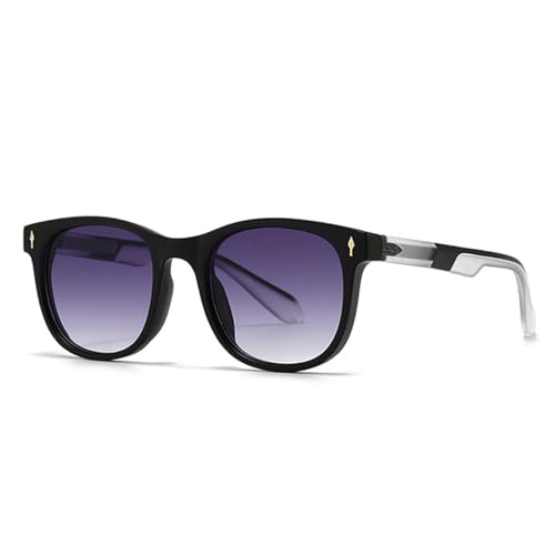 Lunettes de soleil de luxe de style ovale vintage finitions rivets tendance