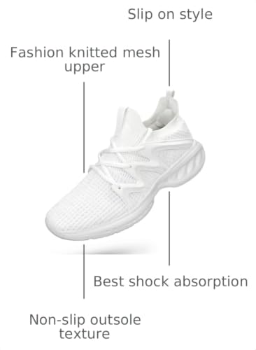 Image of Pujcs Men's Slip On Walking Shoes - Lightweight Breathable Mesh Sneakers for All Day Standing,Non Slip Shock Absorbing Athletic Footwear for Gym,Travel & Work