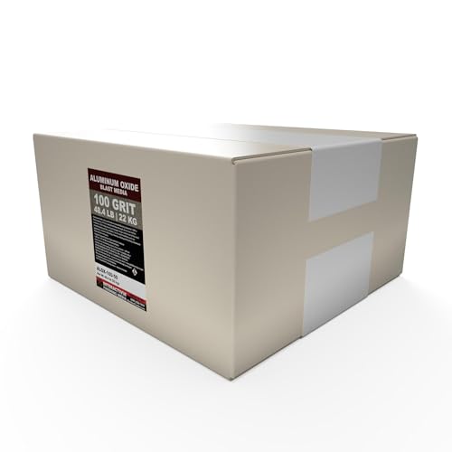 #100 Aluminum Oxide - 50 LBS or 22.6 kg - Medium Premium Long-Lasting Sand Blasting Media, High Abrasive Force Sand Blaster Sand for Metal, Glass, Stone or Wood, Sandblasters, Blasting Cabinet