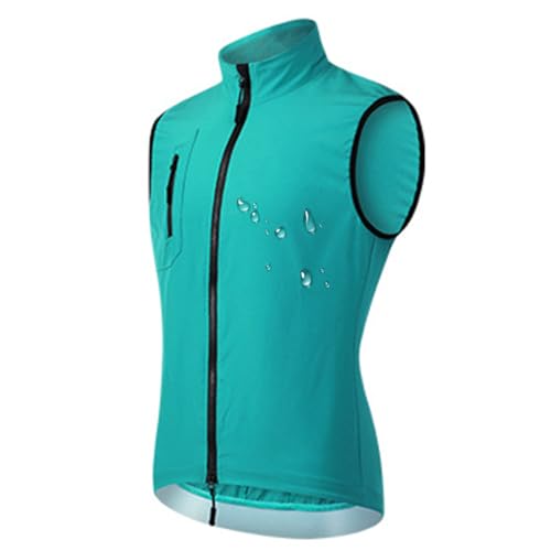 Cycling Jerseys Gilet For Womens,Quick Dry Bicycle Cycling Vest Sleeveless Running Jackets Sports Gilet Waterproof Windproof Cycle Tops Reflective With Pocket Tops,Green-S