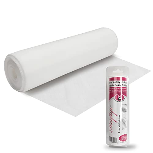 HEYUP Iron-On Prevent Scratchy or Itchy Stitch Backing Stabilizers 8'' x 9yds, Cut Away Soft Touch Backing for Sensitive Skin, Babies, and Embroidery Garments