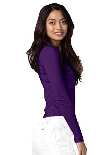 Image of Adar Womens Comfort Long Sleeve T-Shirt Underscrub Tee - 2900 - Purple - XXS