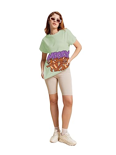 Image of Bewakoof Official Tom & Jerry Merchandise Women's Graphic Print Boyfriend Fit T-Shirt