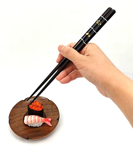 Japanbargain 4507, Bamboo Chopsticks Reusable Japanese Chinese Korean Wood Chop Sticks Hair Sticks 5 Pair Gift Boxed Set Dishwasher Safe, 9 Inch (Gold-Cherryblossom) #TOP3