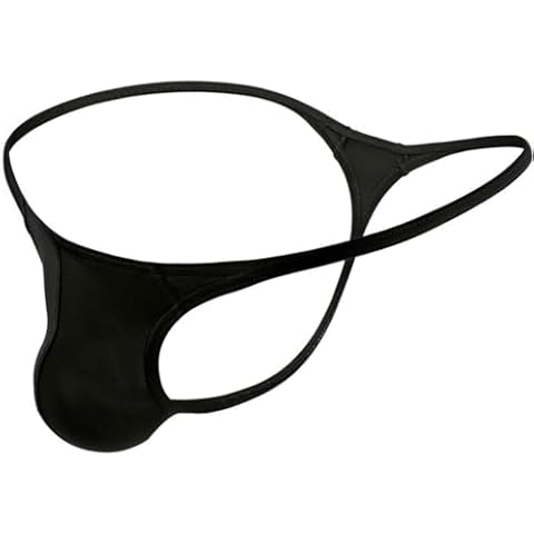 DKEGIFF Men's G String T Back Thong Sexy Underwear Low Rise Bikini Bulge Pouch Exotic Male Lingerie For Guys Black Cover