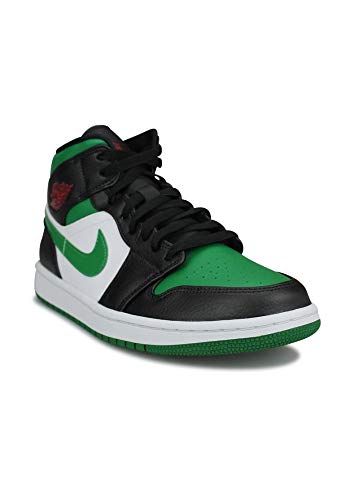 Image of Nike Air Jordan 1 Mid, Men's Basketball Shoes, Multicolour Black Pine Green White Gym Red, 42 EU /UK 8