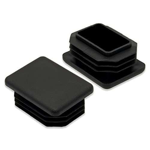 Image of Flyshop 8 Pack Black Chair Glide Inserts Plastic Plugs Rectangle Pipe Tubing End Caps 30 x 40 mm, 1-3 /16 inch x 1-9 /16 inch