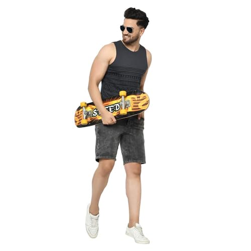 Image of Rigo Stylish Cotton Printed Vest for Men | Round Neck,Regular Fit, Sleeveless T-Shirt Vest for Men | Casual Innerwear Sando for Men & Boys - Perfect for Workouts Gym, Vacations, and Beaches