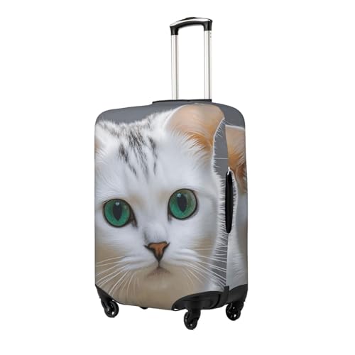 Cute White Cat Travel Luggage Cover Suitcase Protector Washable Elastic Suitcase Cover Anti-Scratch Luggage Protector Travel Suitcase Baggage Cover Fits 18-32 Inch Suitcase X-Large2