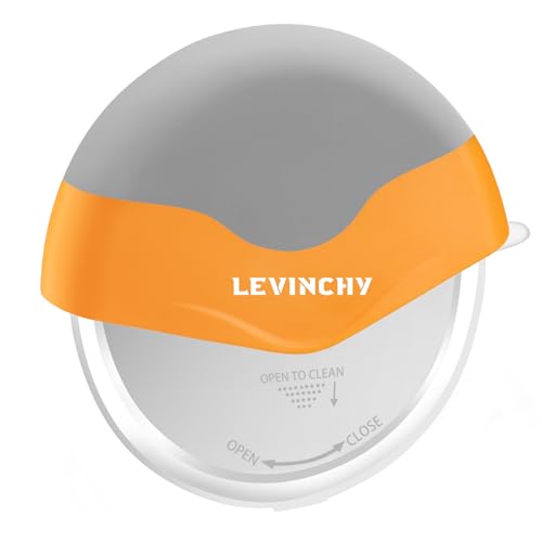 LEVINCHY Pizza Cutter Wheel, Detachable Slicer Easy to Clean, Pizza Slicer, Premium Spuer Sharp Stainless Steel, with Protective Blade Guard, Large Size, Orange