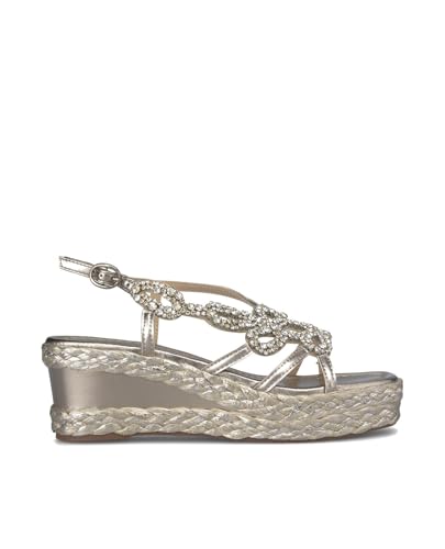 Alma en Pena V241010 Suede Mint Elegante Sandalen für Damen mit hellen, grünen Keilabsatz, Diva Bronze, 37 EU