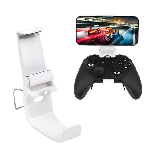 EasEasy Phone Mount Clip Compatible for Xbox Elite Series 2 Controller, Foldable Mobile Phone Holder for Xbox Controller Elite Series 2-White