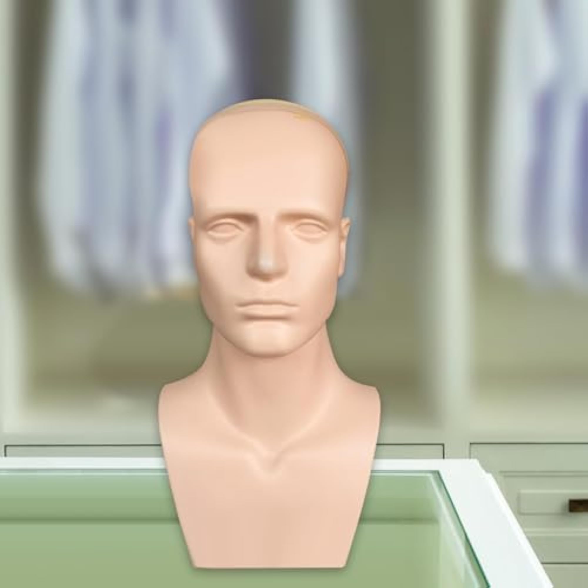 Male Mannequin Head with Shoulders, Wig Display Stand