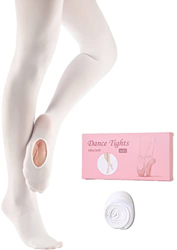 Image of MdnMd Girls' Women's Ballet Tights Ultra Soft Convertible Dance Leggings Transition Tights for Toddler Kids Adult