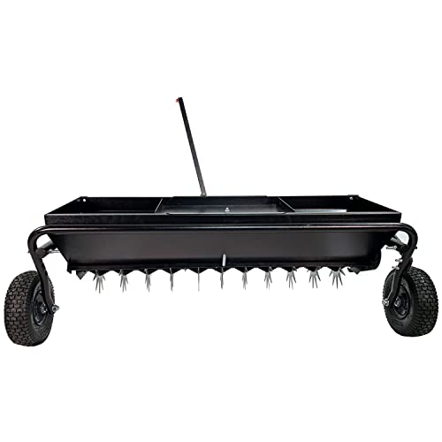 Brinly AS2-40BH-P Tow Behind Combination Aerator Spreader with Weight Tray, 40-Inch, Flat Black