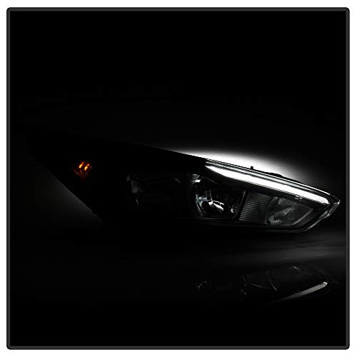 ACANII - For [Halogen Type Black Housing w/LED DRL] 2015-2018 Ford Focus Headlight Headlamp Assembly Passenger Side - Thumbnail 6