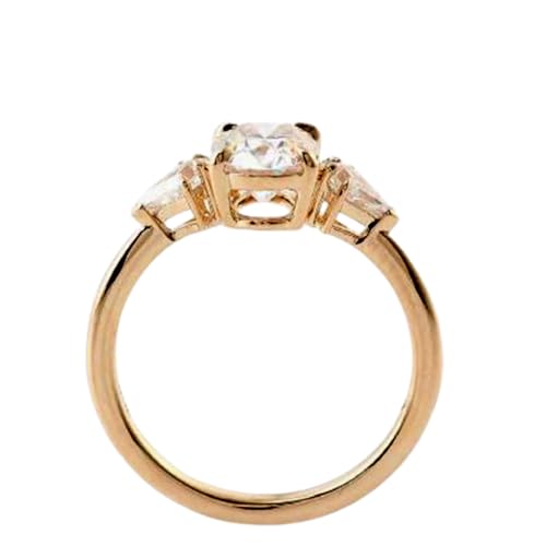 Bague en moissanite et argent 925 plaqué or 14k, éclat de luxe durable