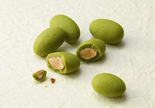 ROYCE' Matcha Almond - Green Tea Infused White Chocolate-Covered Whole Roasted Almond Nuts | Snack for Gifting & Indulging | Japanese Chocolate-Coated Almonds from Hokkaido (7 Servings per box)