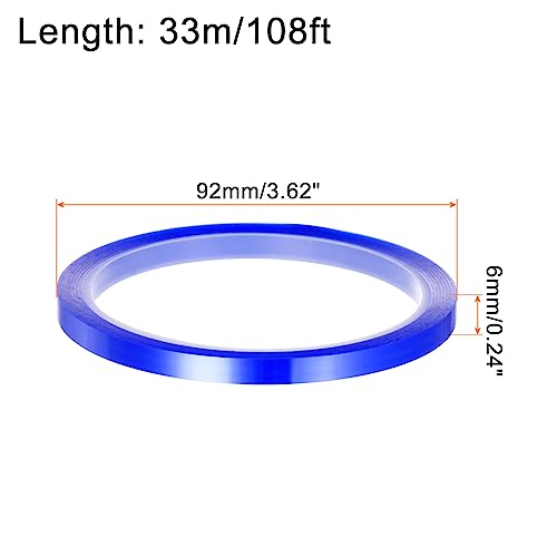 Image of HARFINGTON 4 Rolls Heat Tape High Temperature Heat Resistant Tape 6mmx33m(108ft) Sublimation Thermal Heat Transfer Tape for Sublimation Press No Residue, Blue